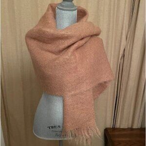 VTG 100% Mohair Blush Scarf Wrap Made in Scotland